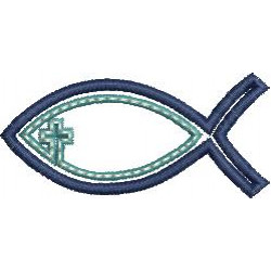 Stickdatei - Fisch mit Kreuz